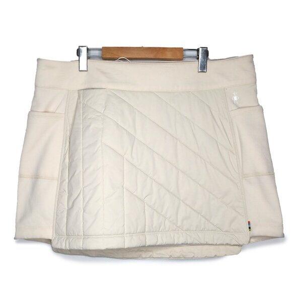 Smartwool Smartloft Skirt Quilted Wool Blend Beige Pockets Comfort Warm Outdoors - Picture 4 of 11